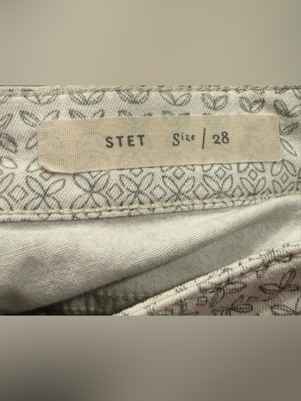 Pilcro and the Letterpress Stet Skinny Geometric Print Jeans Size 28 - Picture 6 of 8